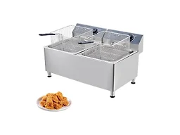 Commercial Deep Fryer 11L 1700W Stainless Steel Electric Countertop Fryer, Fast Heating with Adjustable Thermostat (140℉-392℉), Large Capacity Frying Machine for Home Kitchen, Restaurant