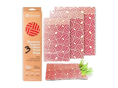 48 Pack Beeswax Organic Cotton Food Bags