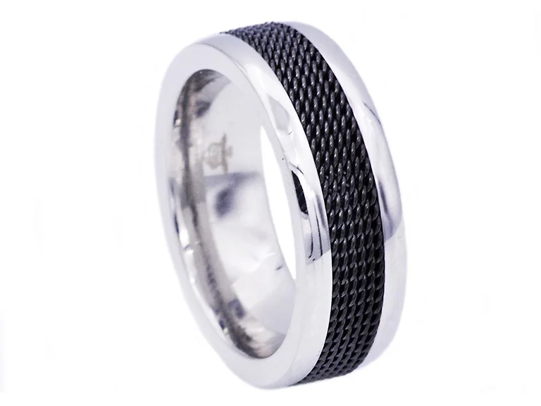 Stainless Steel Mesh Inlay Ring