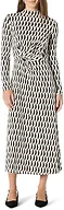 Amazon Essentials Women's Fit and Flare Jersey Long-Sleeved Maxi Dress, Ivory Washed Bronze Geo, X-Small