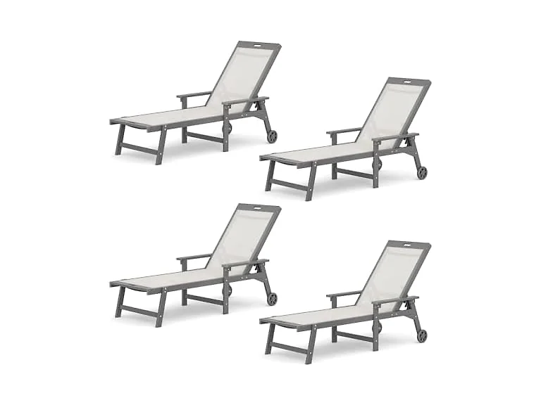 LUE BONA Set of 4 Grey Lounge Chairs 