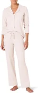 Amazon Essentials Women's Cotton Modal Long-Sleeve Notch Collar Shirt and Full-Length Elastic Waist Pajama Pant Set, Pale Pink, 5X