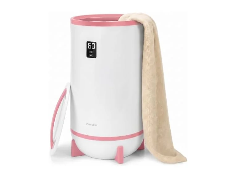 SereneLife Towel & Blanket Warmer Pink