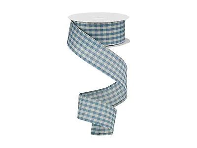 Primitive Gingham Check Wired Edge Ribbon, 10 Yards