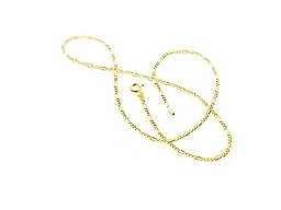 Yeidid Italian 18K Gold Plated Sterling Silver 16" Figaro Chain