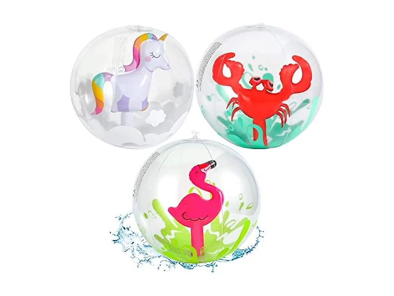 3 Pack 16" Glitter Beach Balls