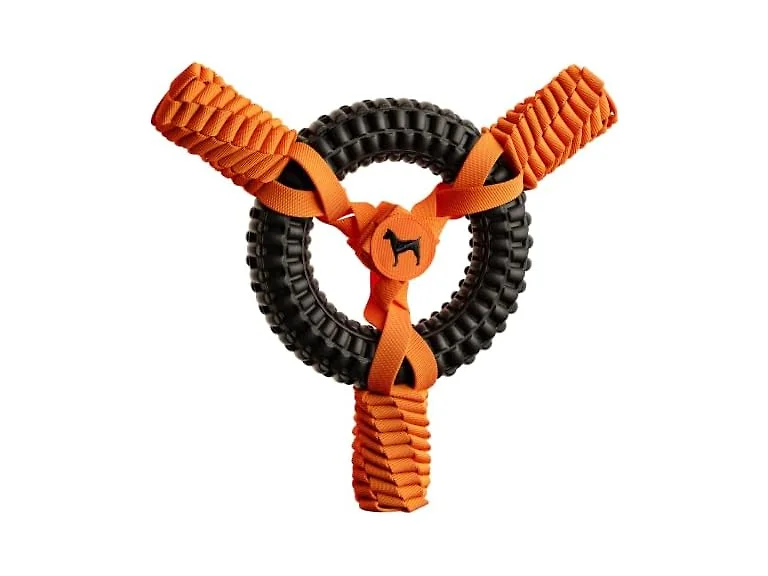 NOAH & PAW Luxury Dog Toy, TPU- Boat Wheel, Black