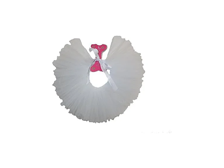 Pawpatu Handcrafted in USA White Tulle Tutu for Large Dogs