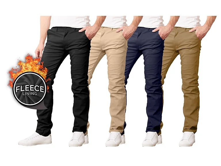 Men's Fleece-Lined Chinos (2 or 3 Pack)