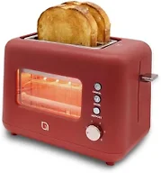 WILLOW Eco Series 2 Slice Toaster with Clear-View Window, 6 Shade Settings, 900W Retro Toaster with Extra Wide Slots, Bagel, Cancel, & Defrost Buttons, Toasters 2 Slice w Crumb Tray for Easy Cleanups