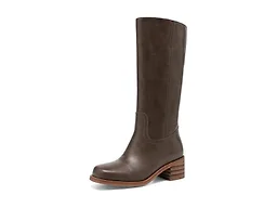 JOKACEAR ACHOCOLATE Women's Knee High Boots Square Toe Chunky Block Heel Long Boots for Women Comfortable Slip on Low Heel Womens Riding Boot.