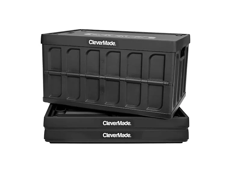 CleverMade Collapsible Storage Bins with Lids (46L, 3 Pack)