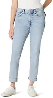 Amazon Essentials Women's Women's Low Stretch Mid-Rise Boyfriend Crop Jean, Iced Blue Light Wash, 4