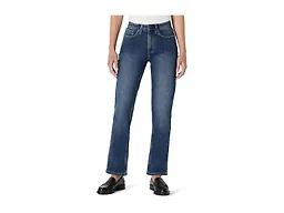 Amazon Essentials Women's High-Rise Straight Leg Jean, Stone Dark Wash, 12 Long