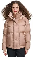 Champion Women's Quilted Hooded Puffer, Warm Taupe, X-Large