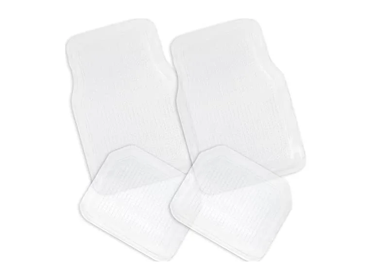 4 Pc Set Clear Rubber Floor Mats