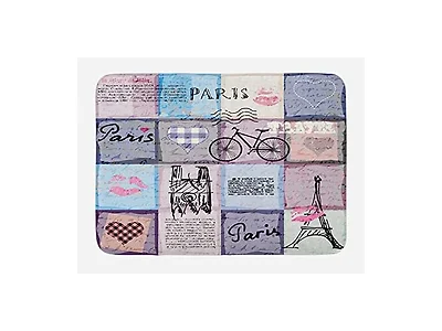 Ambesonne Paris Bath Mat, Grunge Textured