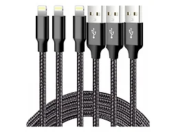 Digital Basics MP-GL-10FT-LIGHTNING-BLK-N-3PK