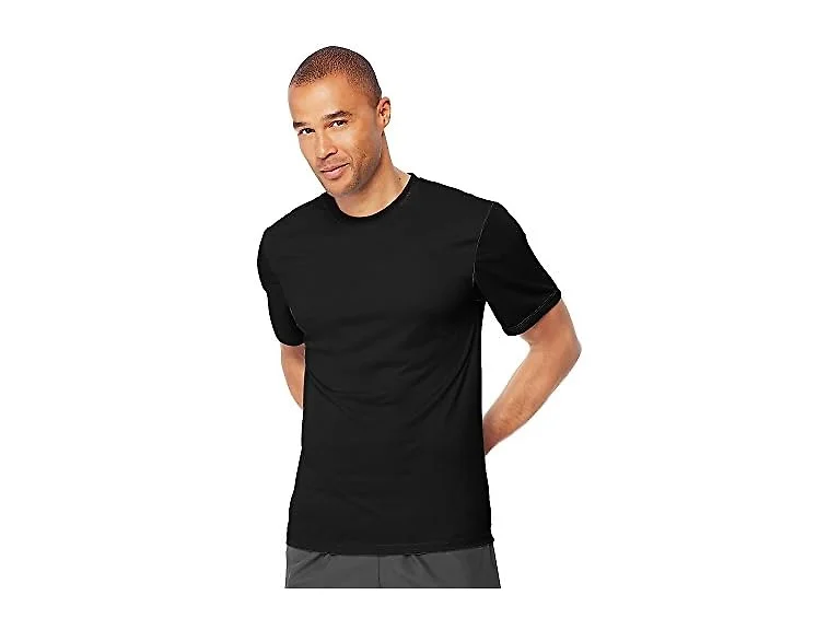 Hanes Men (L) DRI Tagless Men's T-Shirt_Black_L