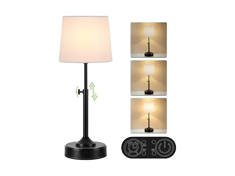 Yochoice Cordless Table Lamp, Adjustable Black