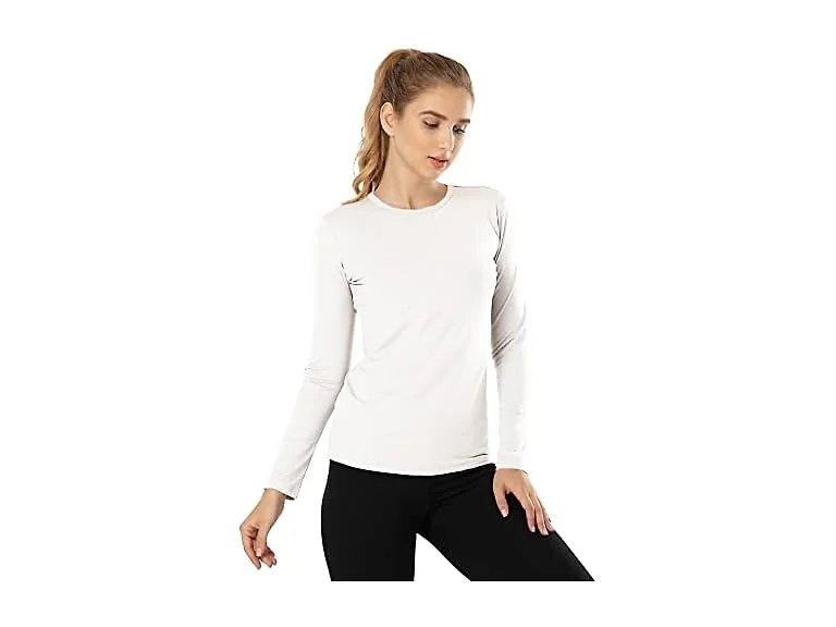 Mancyfit Women (S) Thermal Layer Crew Neck-white