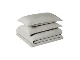 Amazon Basics Brushed Microfiber Comforter Set, Extra Soft with Natural Texture, 3-Piece, King, Grey
