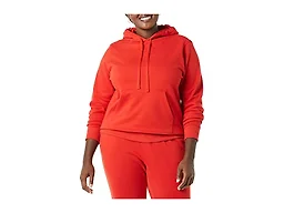 Amazon Essentials Women's Regular-Fit Midweight Fleece Pullover Hoodie with Kangaroo Pocket, Red, X-Small