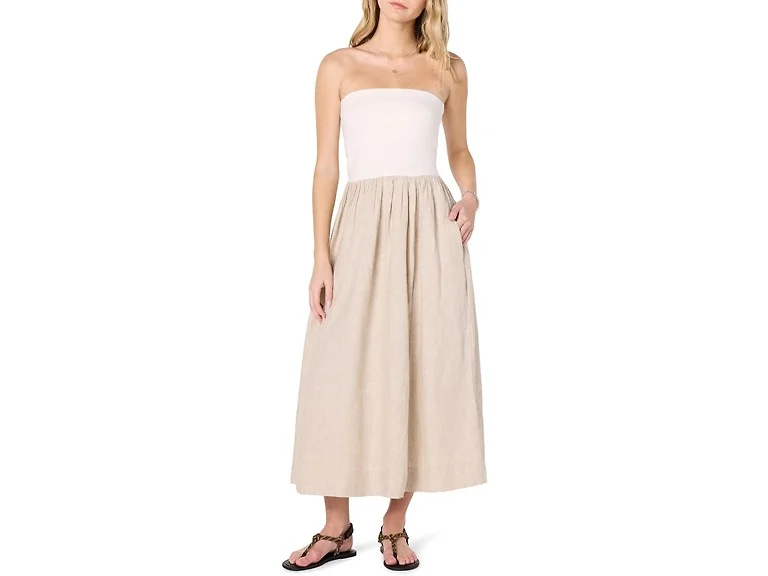 The Drop Women (XXL) Hellen Strapless Mixed Dress