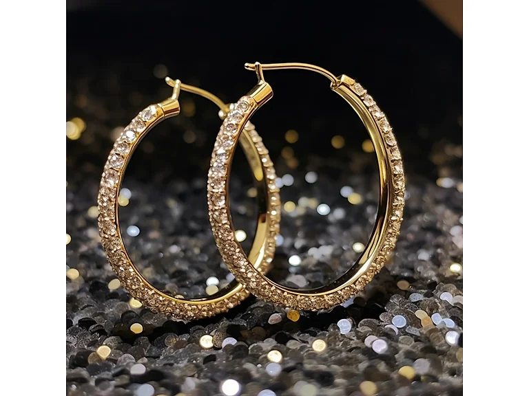 Genuine Crystal Inside Out Hoops