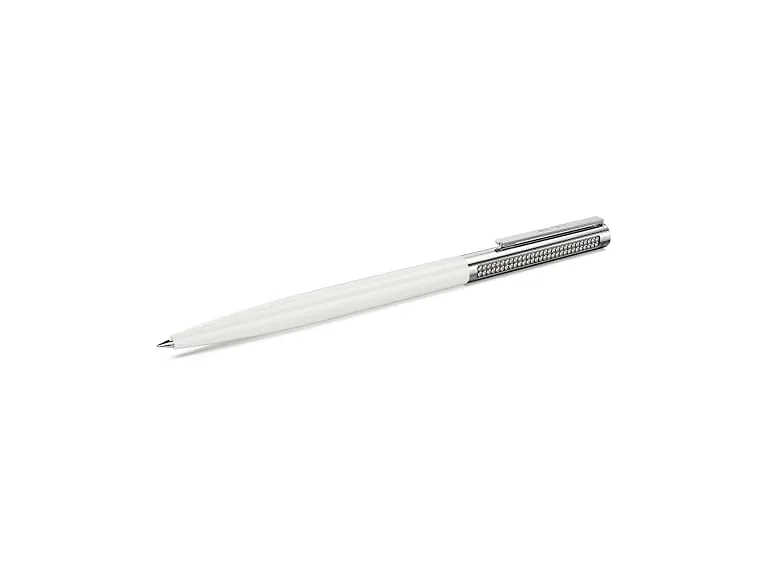 Swarovski Matrix Tennis ballpoint pen, White, Chrome plated