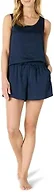 Amazon Essentials Women's Soft Satin Tank Top and Short Sleepwear Set, Navy, X-Large