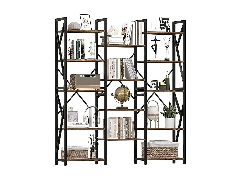 GAOMON Triple Wide 5-Tier Bookshelf