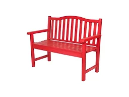 Shine Company 4212CR Belfort II Wooden Patio Bench Chili Pe