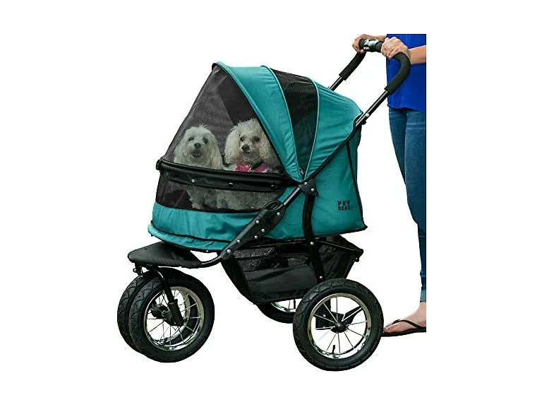 Pet Gear No-Zip Double Pet Stroller, Jade
