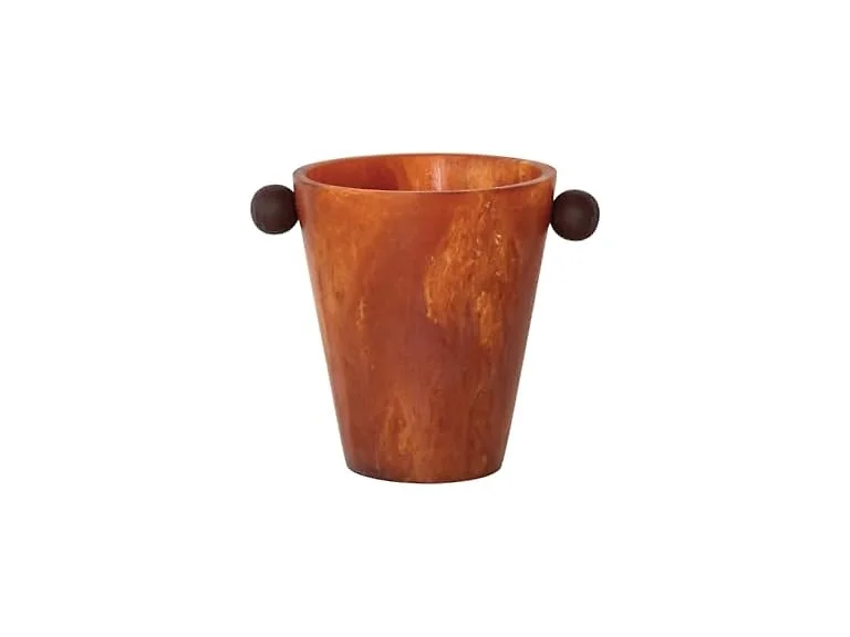 Creative Co-Op Marbled Resin Bottle Cooler w Ball Handles
