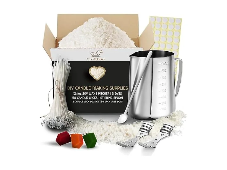 CraftBud 108 Piece DIY Soy Candle Making Kit