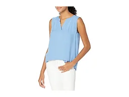 Amazon Essentials Women's Relaxed Fit Sleeveless V-Neck Woven Shirt, French Blue, X-Small