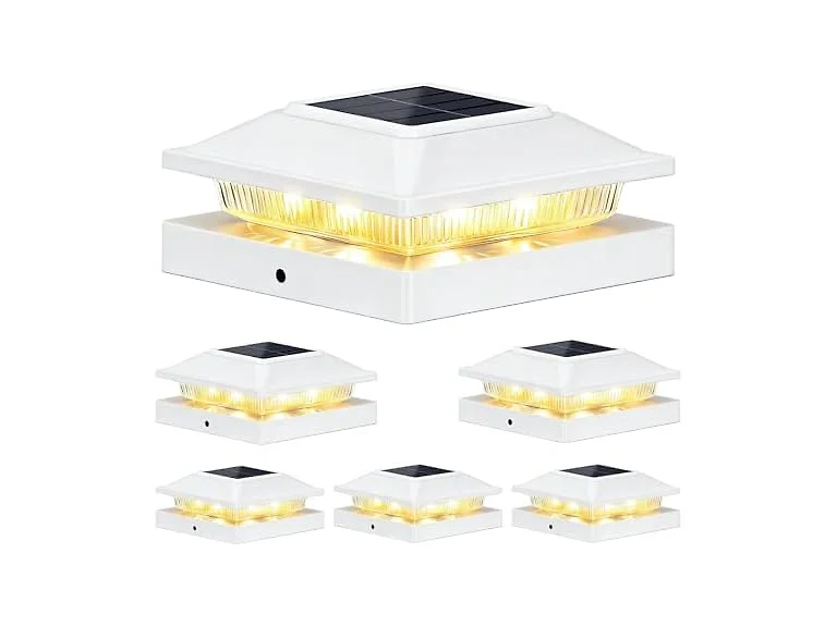 Brightever 3.5" Solar Post Cap Lights 6 Pack  White