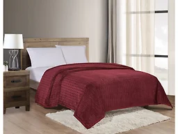 Noble House NH-Chevron Braided Blanket - TW- Burgundy