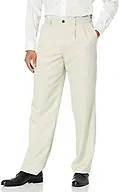 Amazon Essentials Men's Classic-Fit Pleated Dress Pants (Available in Big & Tall), Stone, 35W x 34L