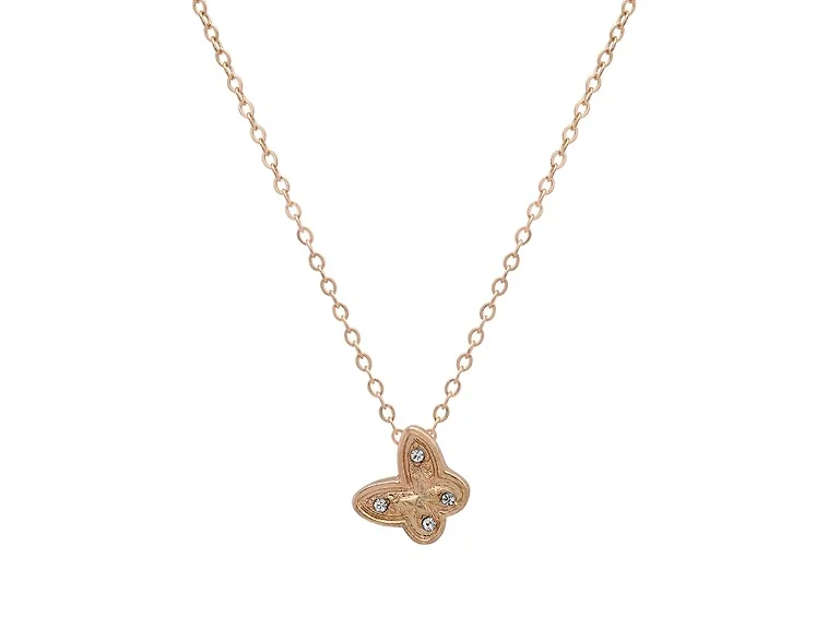 18K Gold Butterfly CZ Necklace