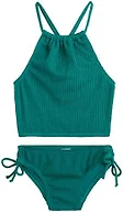 Kanu Surf Girls, Daisy UPF 50 Beach Sport Halter Tankini 2-piece Swimsuit, Popcorn Solid Green, 6