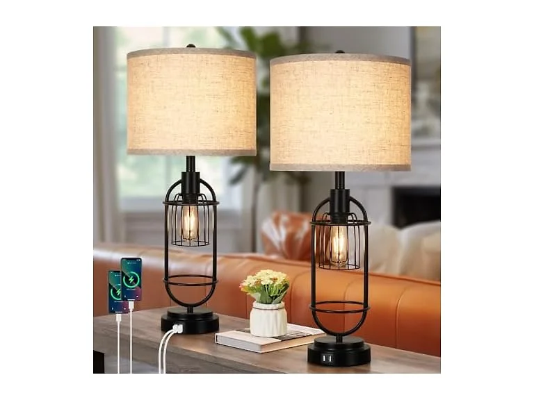 TOBUSA 29'' Tall Table Lamps, 2-Light Farmhouse