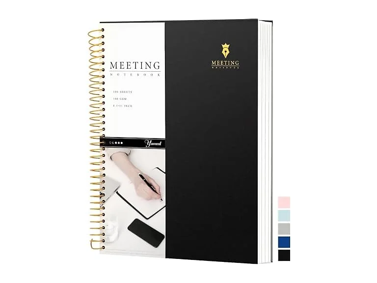 Meeting Notebook for Work with Action Items Hardcover