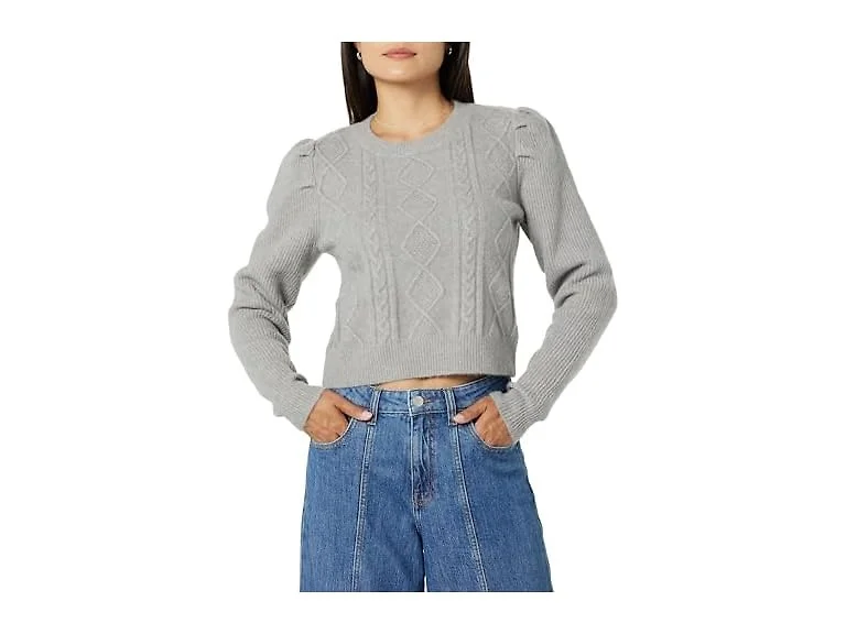 The Drop Gloria Puff Sleeve Cable-Knit