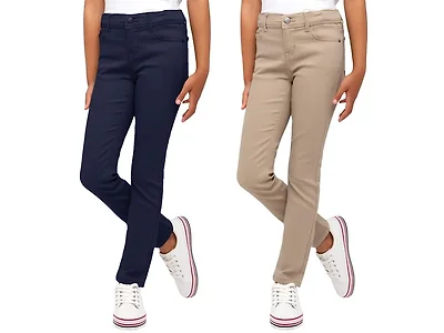 2PK Girls Stretch Pencil Uniform Pants