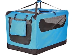 Amazon Basics Folding Portable Soft Pet Dog Crate Carrier Kennel, 36 x 24 x 24 inches, Blue