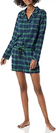 Amazon Essentials Women's 100% Cotton Lightweight Woven Flannel Pajama Set with Shorts