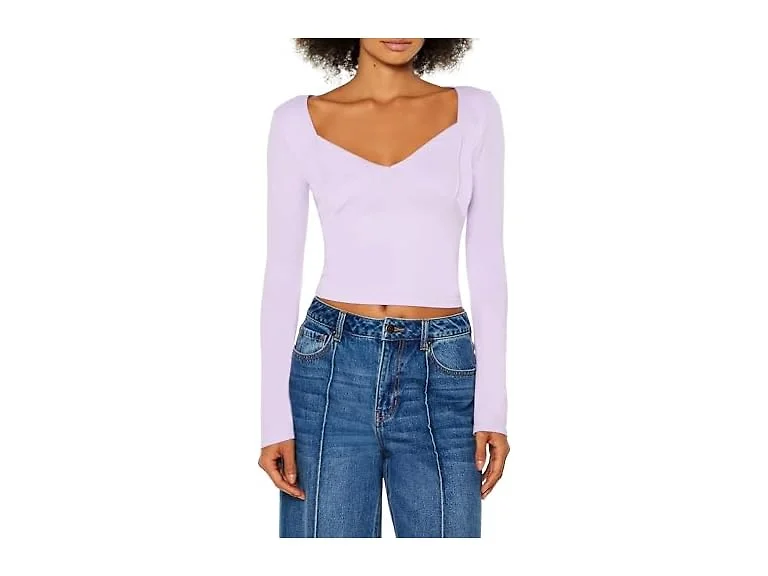 Forever 21 Women (M) Seamless Knit V-neck Crop Top