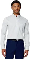 Amazon Essentials Men's Slim Fit Stretch Wrinkle Free Button Down Collar Dress Shirt, Light Blue, Small